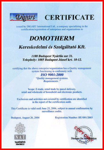 ISO9001:2001 tanus�t�s angolul