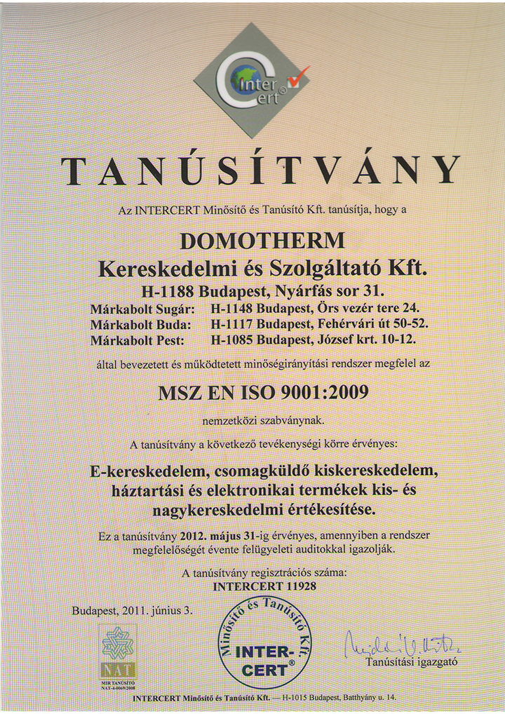 ISO9001:2009 tanus�t�s magyarul