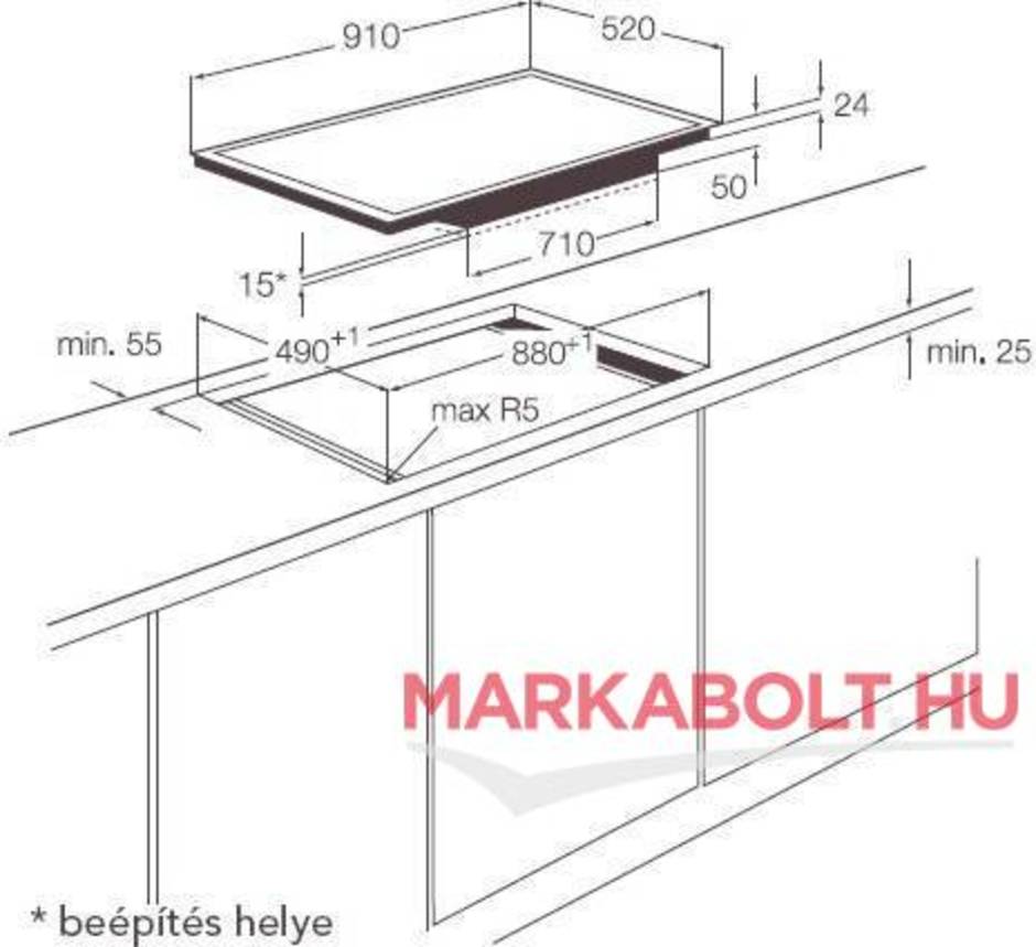 Вырез под варочную