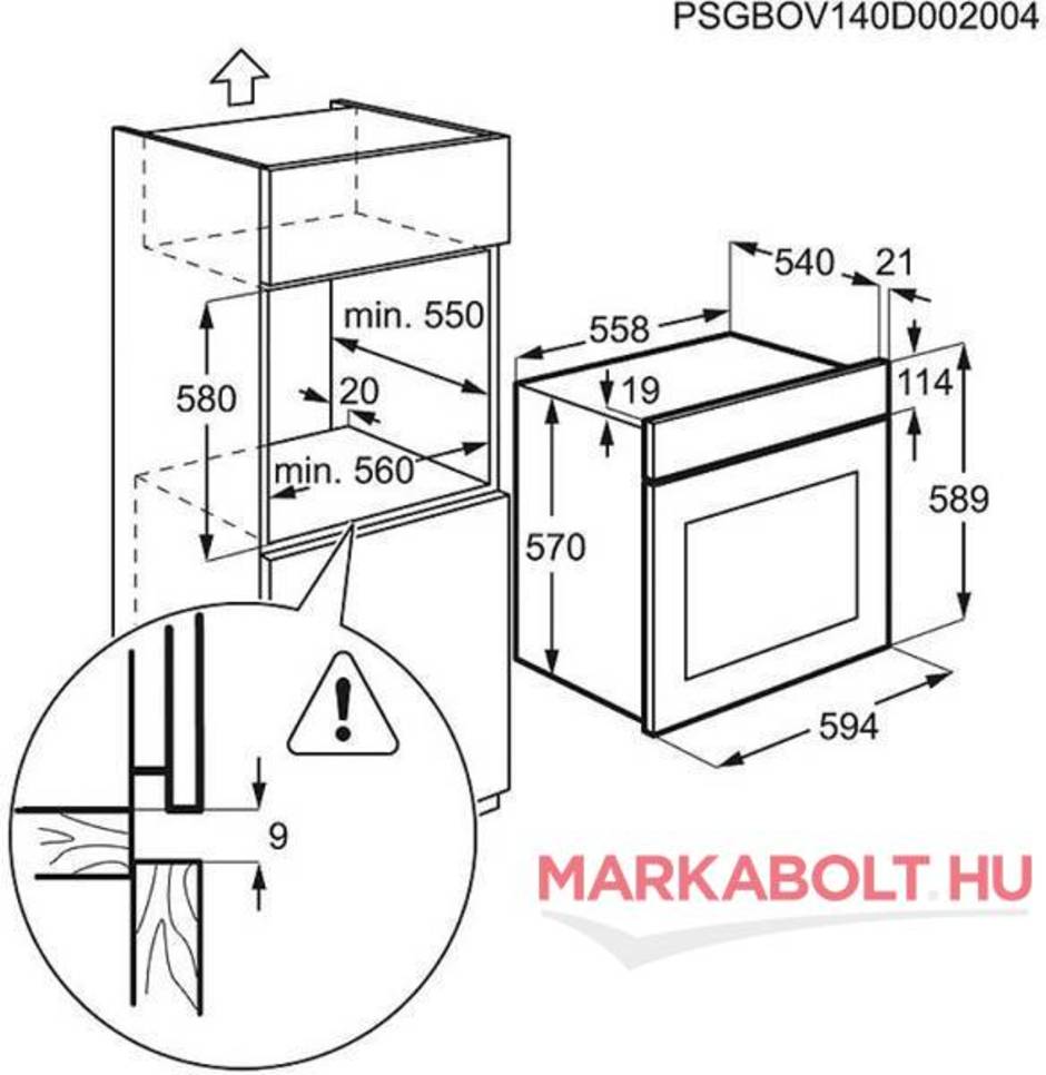 Electrolux ezb3400aox beépíthető sütő