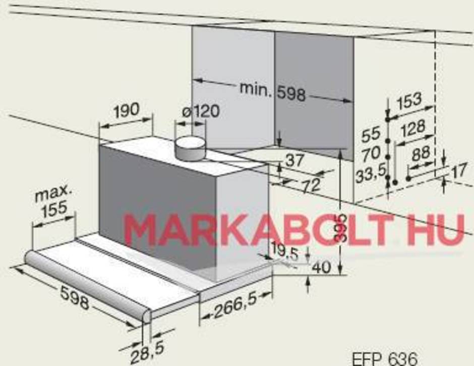 Páraelszívó Electrolux EFP 636 X :: Electrolux 60 cm széles páraelszívó