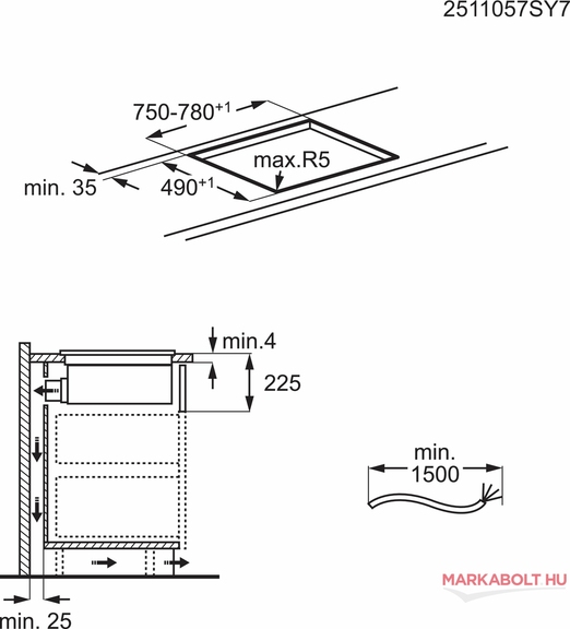 Electrolux ECC83410CT beépíthető főzőlap + elszívó 3 év garancia