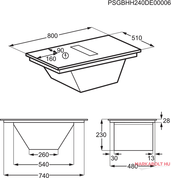 Electrolux ECC83410CT beépíthető főzőlap + elszívó 3 év garancia