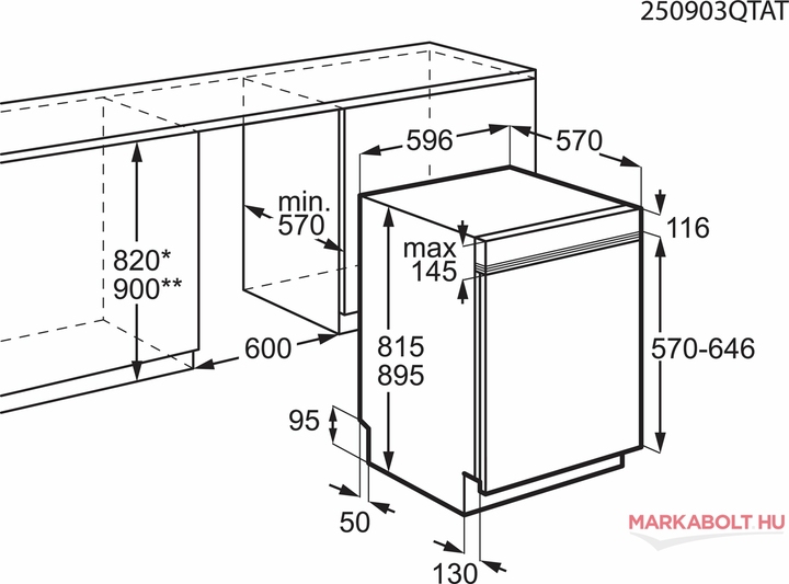 AEG GT7200A2SNM beépíthető mosogatógép 3 év garancia