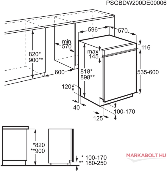 AEG GT6200B2SNM beépíthető mosogatógép 2 év garancia