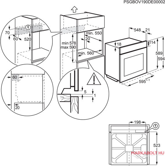 AEG TH6XB53PE beépíthető sütő 3 év garancia