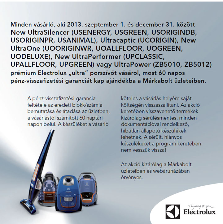 Electrolux porszívó promo